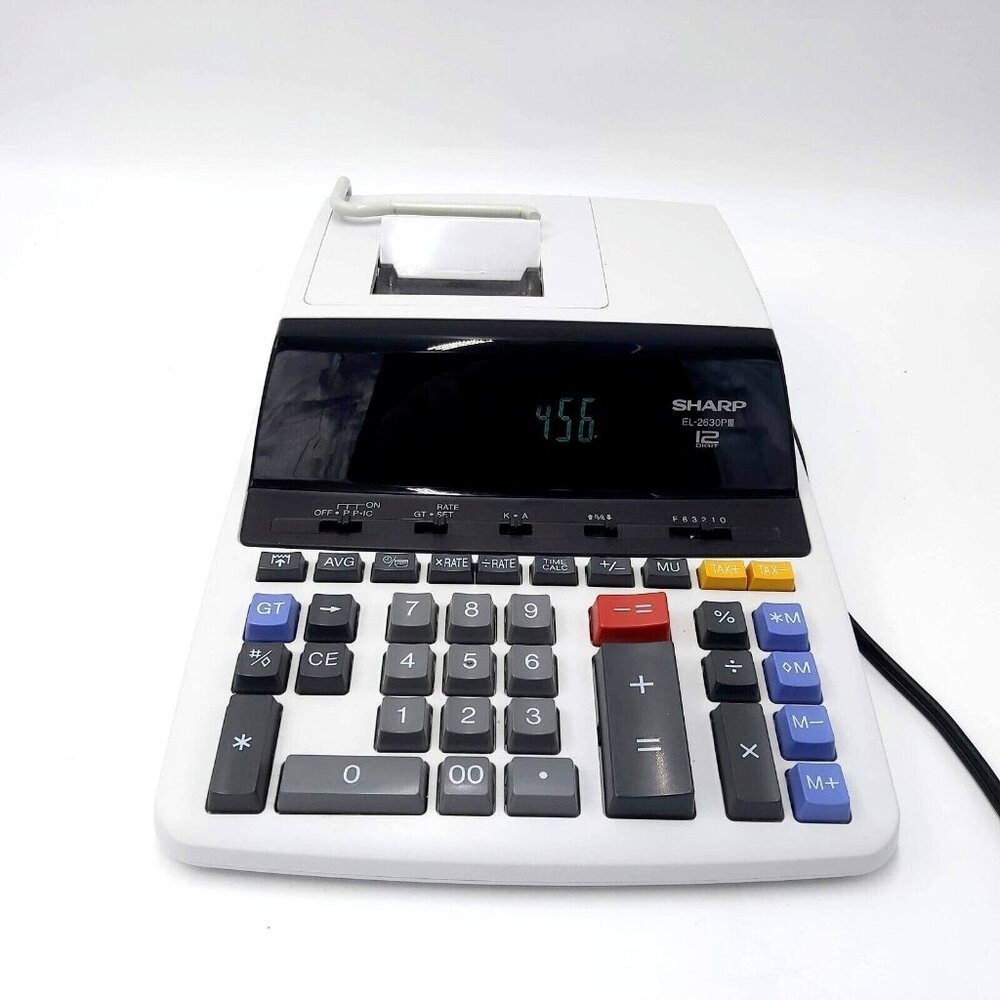 Sharp EL-2630PIII Heavy Duty 12-Digit Deluxe Printing Calculator- Tested/Working